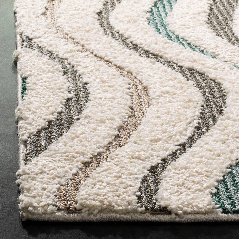 SAFAVIEH Santorini Shag Isa Abstract 1.2-inch Thick Rug