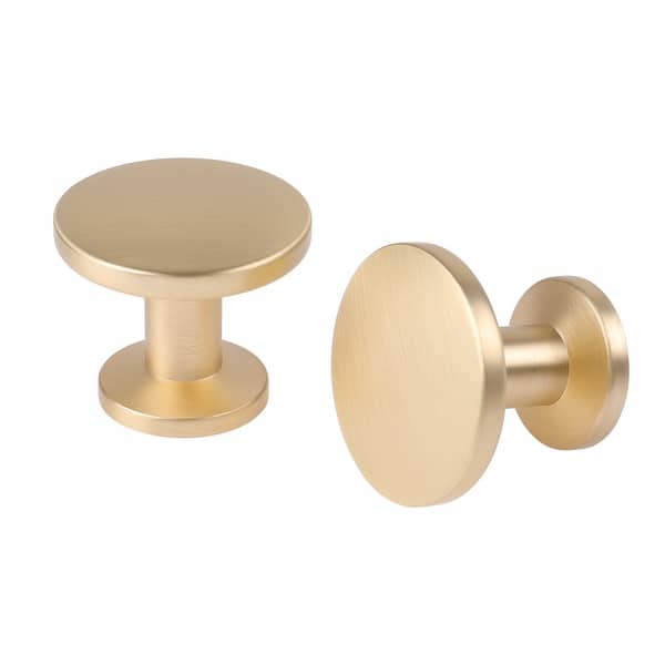 gold dresser knobs 12 pack HANIHUA 12 Pack Gold Cabinet Knobs Drawer Knobs Brushed Brass Dresser Knobs, Round Gold Knobs for Dresser, Solid Single Hole Kitchen Knob for Cabinets and Drawers