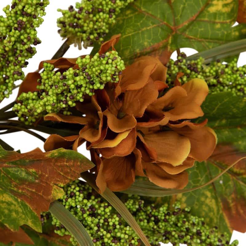 5' x 10" Flowers with Wheat Artificial Fall Harvest Garland, Unlit