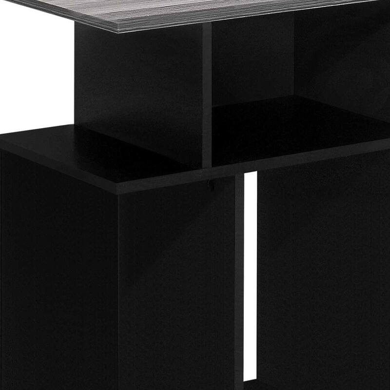 24" Rectangular Wood End Table with Six Open Shelves Perfect for Living Room or Office - 23.75”H x 11.75”W x 23.75”D