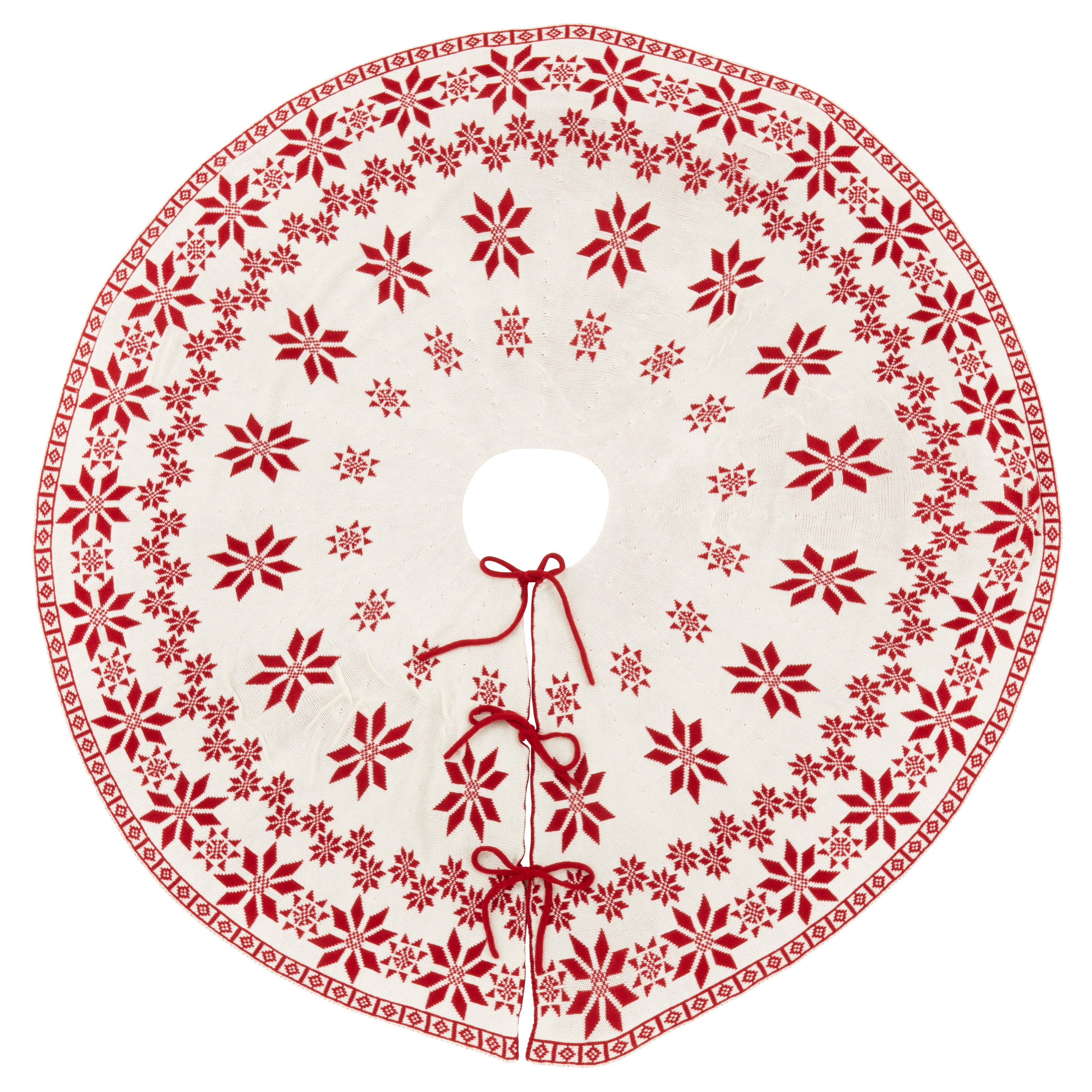 Saro Lifestyle Dual-sided Festive Knit Tree Skirt