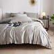 Grey Ruffle Duvet Cover, Fitted Bedding Set, 100% Cotton - Bed Bath ...