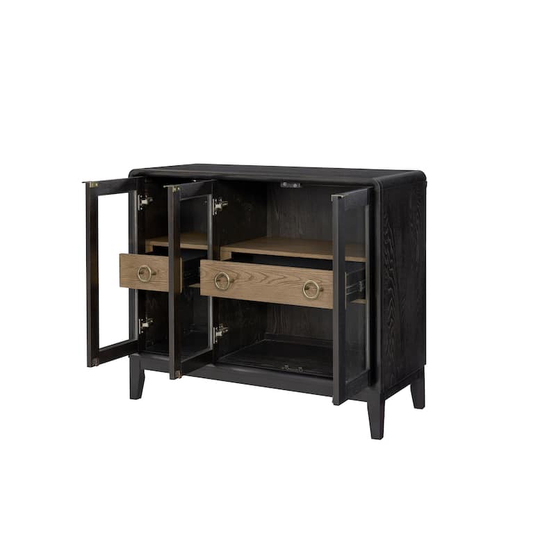 Glass Door Server - Black