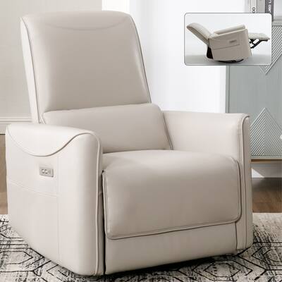 Swivel and Rocker Power Recliner Chair with USB and Type-C Ports