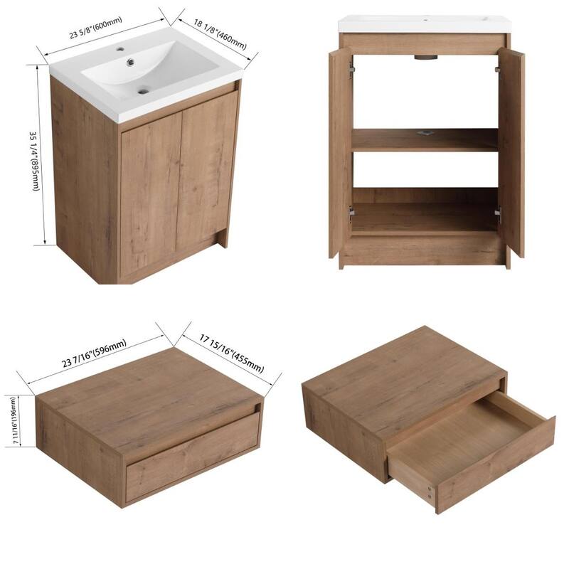 Beingnext 24''/72'' Bathroom Vanity with Sink, Freestanding Bathroom Vanity with Soft Close Doors And Adjustable Shelf