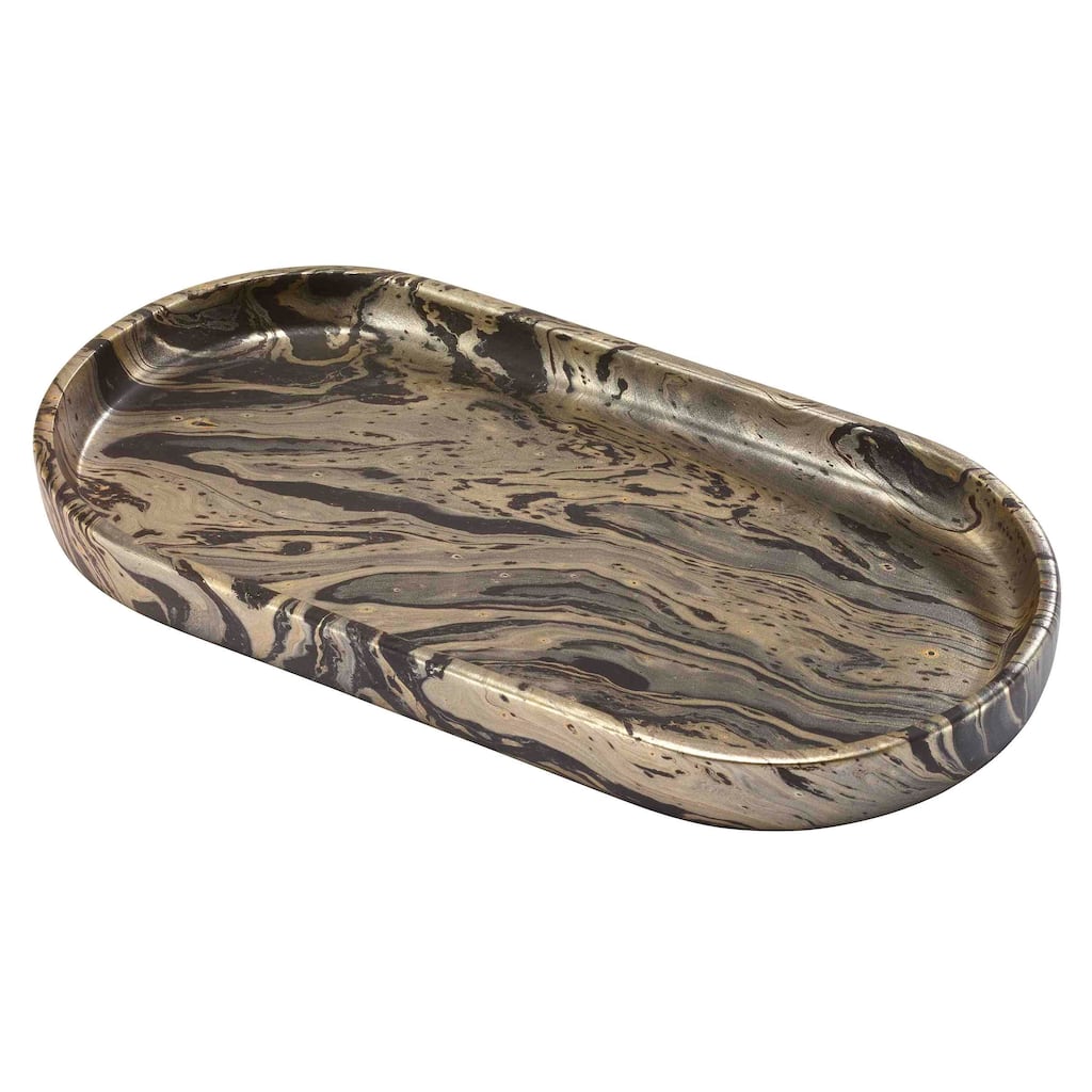Nicole Miller Harper Black and Gold Tray