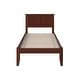 preview thumbnail 3 of 4, AFI Madison Twin Size Platform Bed with Charging Station in Walnut