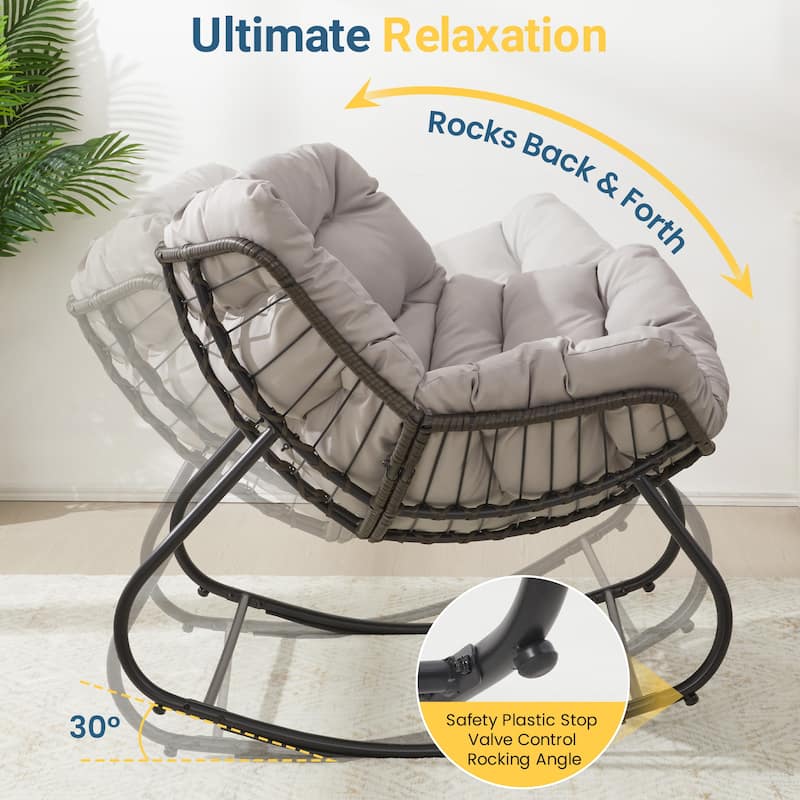 Patio Rocking Chair with Ottoman