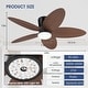 preview thumbnail 21 of 26, 42 Inches Flush Mount Ceiling Fan with Light and Palm Leaf ,3CCT Dimmable LED Integrated,for Indoor and Outdoor - 42 Inches