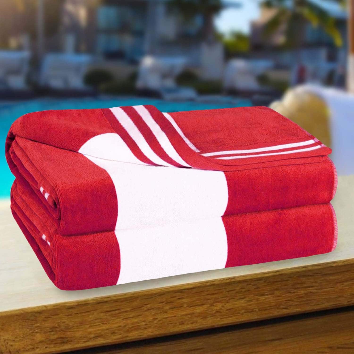 Cabana Stripe Oversized Cotton Beach 2 Piece Towel Set by - Picture 44 of 54