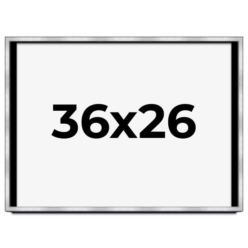 36x26 Shadow Box Frame Silver | 1.375 Inches Deep Real Wood