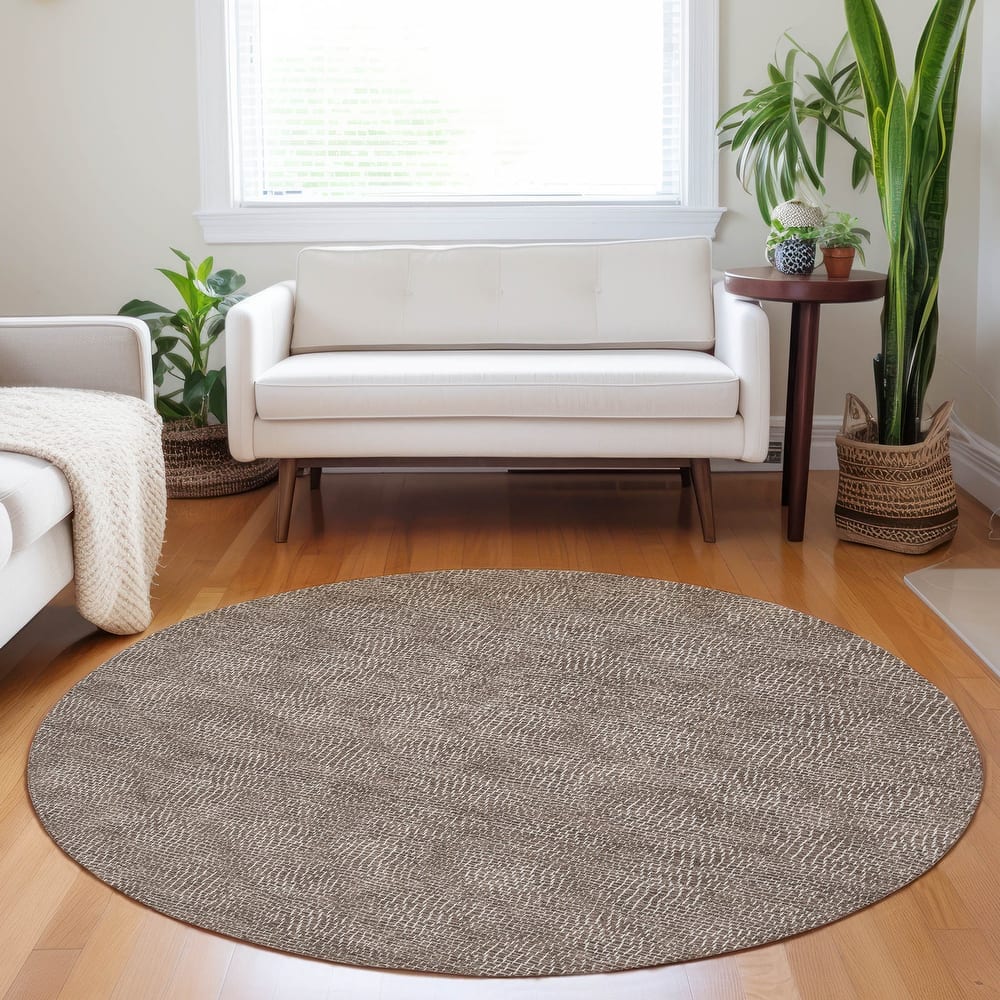 Machine Washable Indoor/ Outdoor Solid Modern Chantille Rug