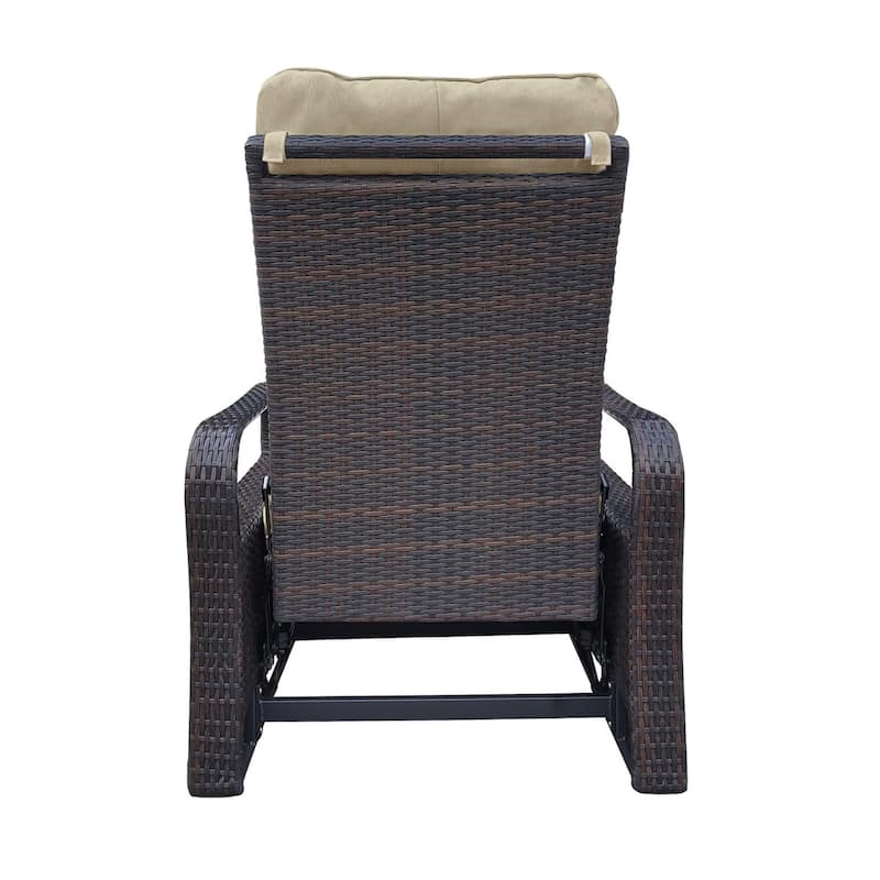 Comfy Wicker Adjustable Chair with Aluminum Frame