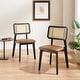 preview thumbnail 3 of 34, Art Leon Cane Backrest Leather Dining Chairs (Set of 2)