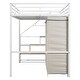 preview thumbnail 8 of 10, Stylish & Simple Full Size Metal Loft Bed with Wardrobe and Storage Shelves, Sturdy Construction & Unique Design, White