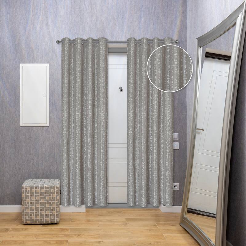 IH Casa Decor Jacquard Panel W 8 Grom Bowties Taupe 96" - Set of 2