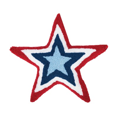 18" x 18" Star Shaped Hooked Pillow