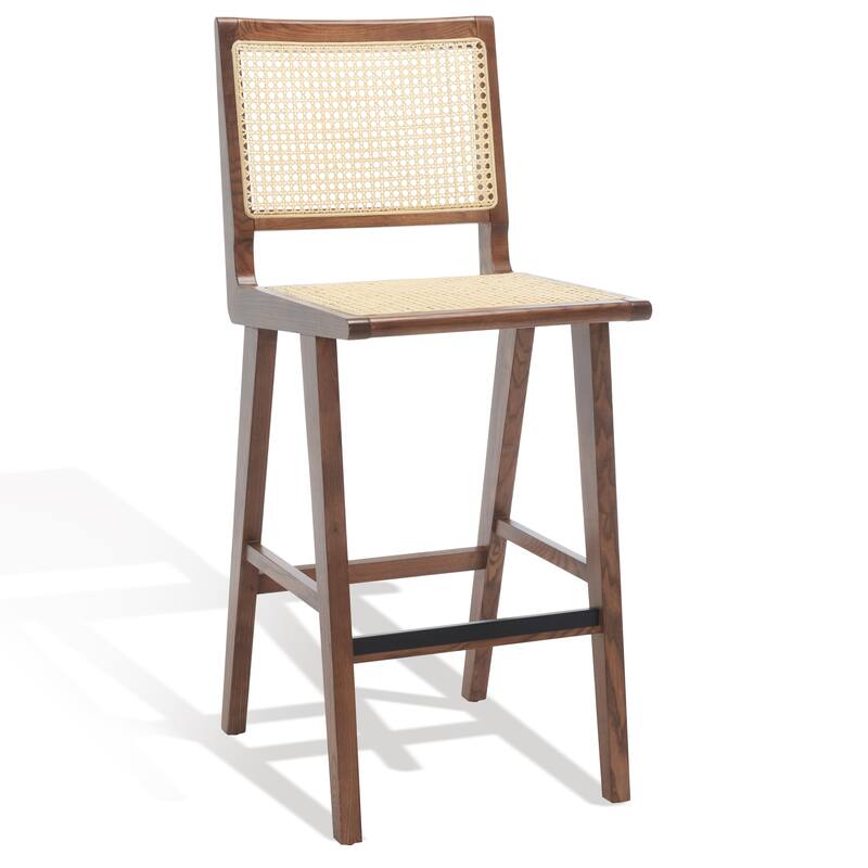 SAFAVIEH Couture Jeff French Cane 30-inch Bar Stool - 18 In. W x 23 In. D x 45 In. H - 18Wx23Dx45H