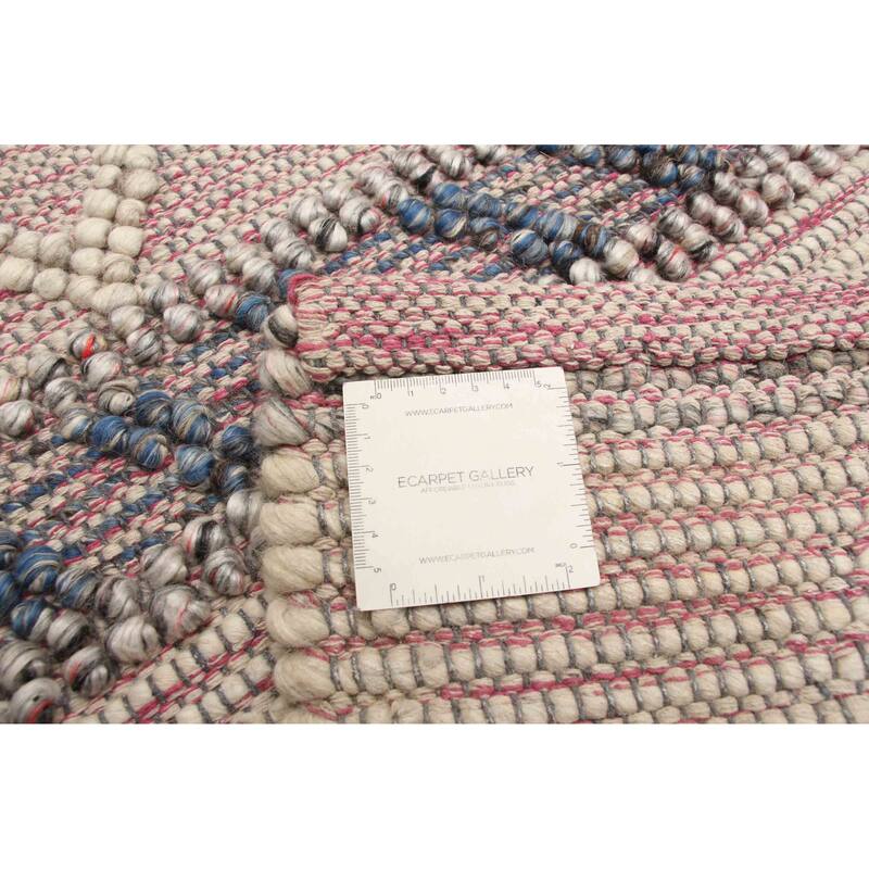 ECARPETGALLERY Braid weave Sienna Pink Wool Rug - 6'2 x 9'0