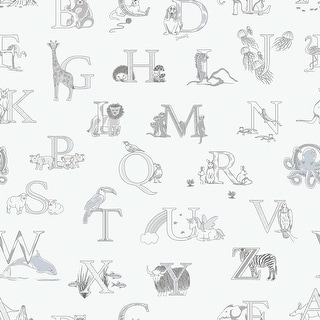 Galerie Wallcoverings Just 4 Kids 2 Letter Animals Non-woven Matte Wallpaper Roll