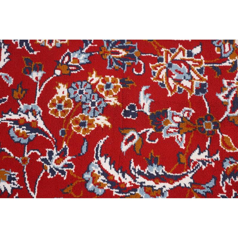 Traditional Red Kashan Turkish Area Rug Oriental Machine-Made Carpet - 9'9" x 12'11"