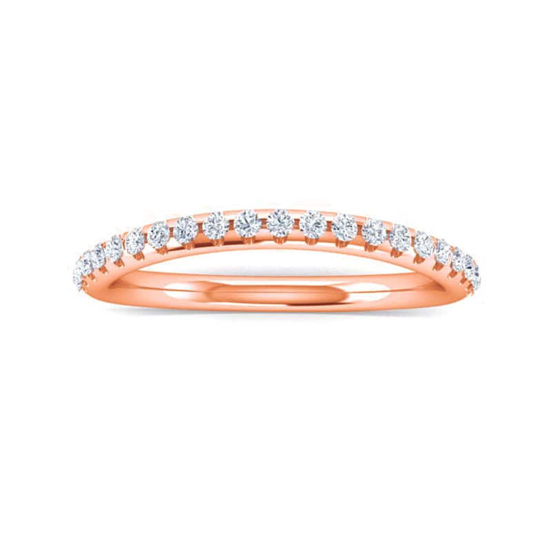 Auriya 18k Gold 1/3ctw Women's Contoured Diamond Wedding Band - Rose - 9