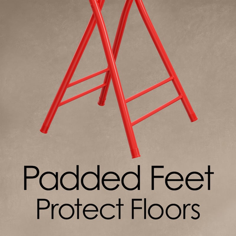 Trademark Home 24-Inch Folding Stool, Red