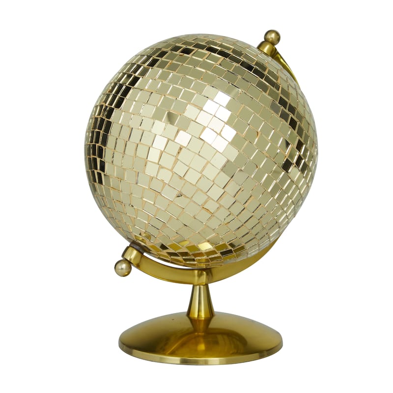 Stainless Steel Metal Disco Ball Style Globe - Silver or Gold - Roche River Decor