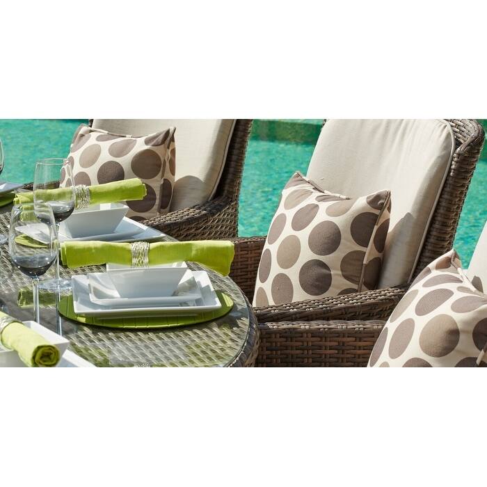Moda Wicker 5-piece Patio Dining Table Set with Cushions