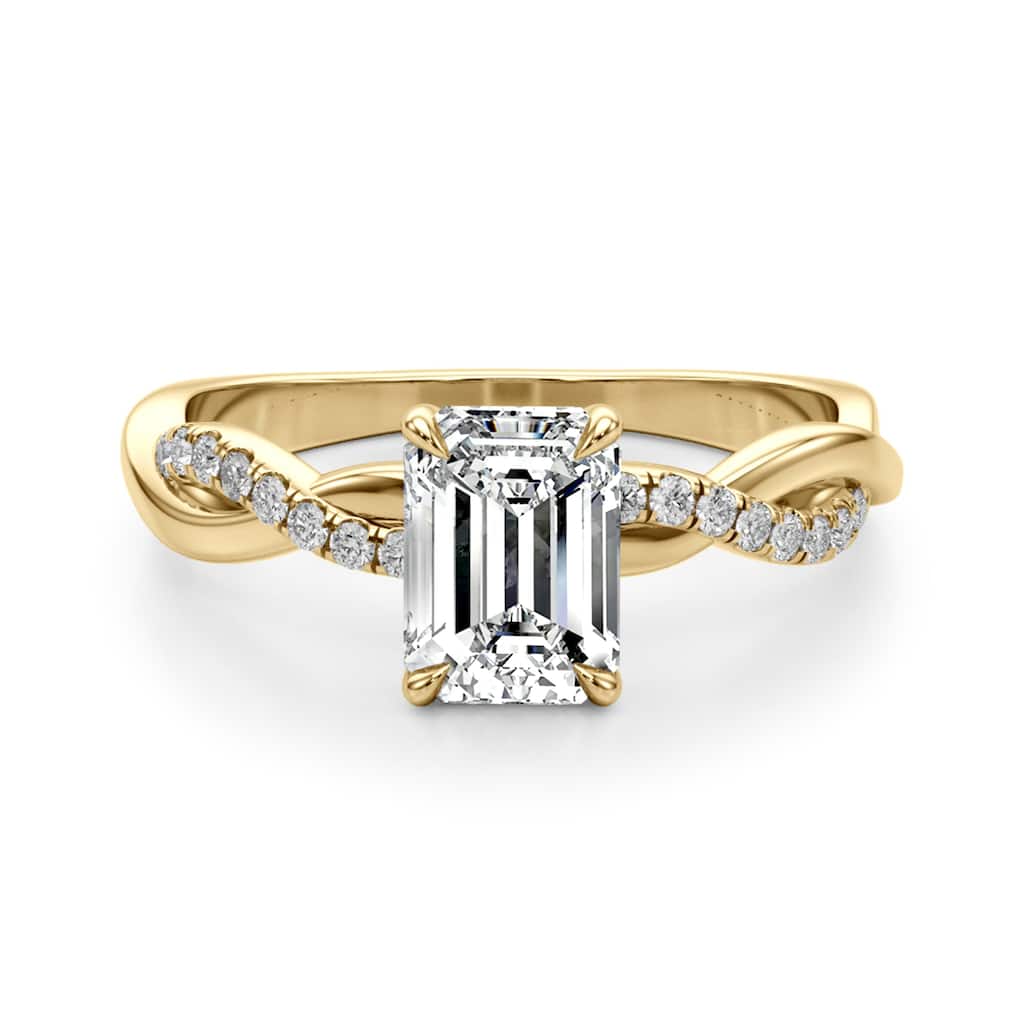 Auriya 14k Yellow Gold Lab Grown Emerald Diamond Engagement Ring 0.50 to 5.00 ct. tw. (F-G VS)