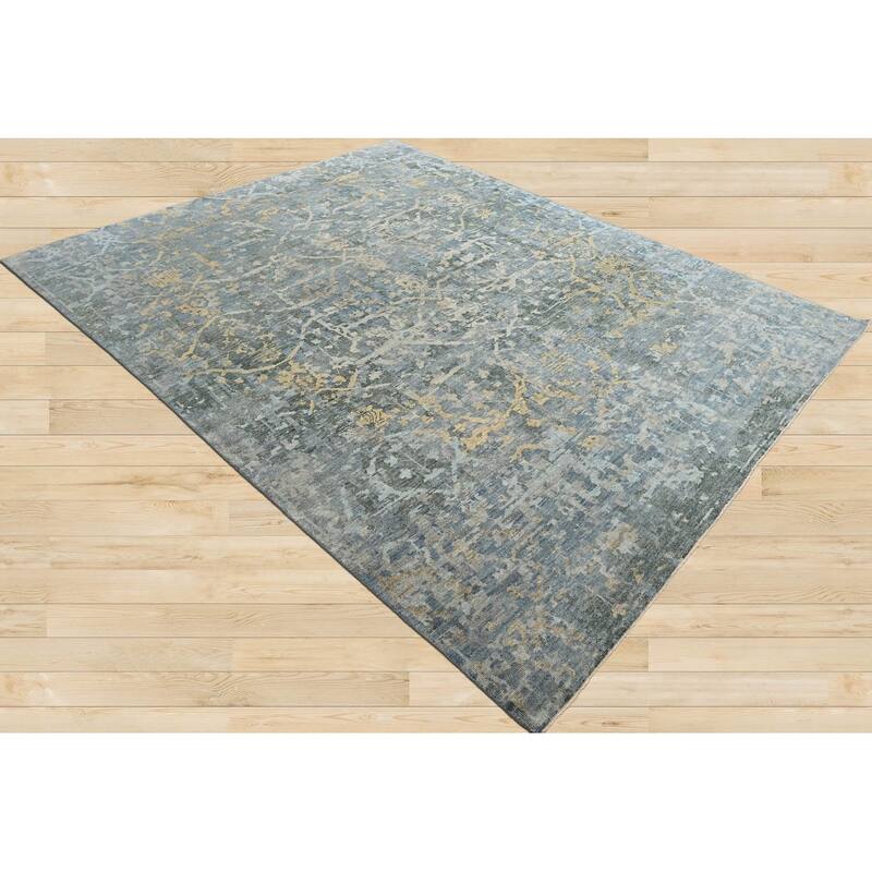 Transitional LoomBloom Gray Turkish Oushak Wool Hand Knotted Rug - 8' x 9' 10''