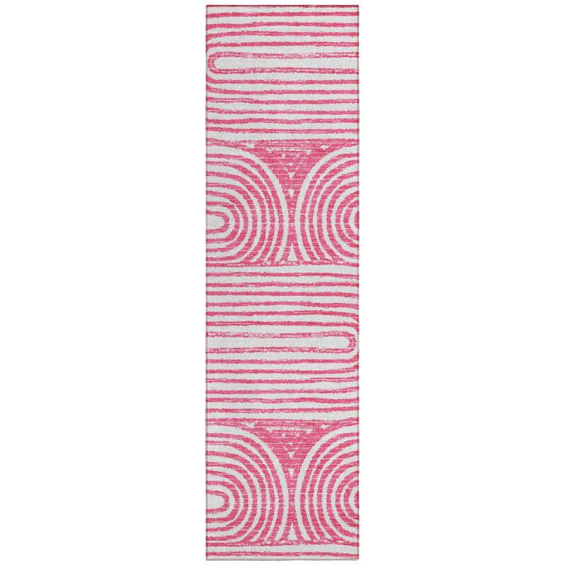 Machine Washable Indoor/ Outdoor Modern Vibes Chantille Rug