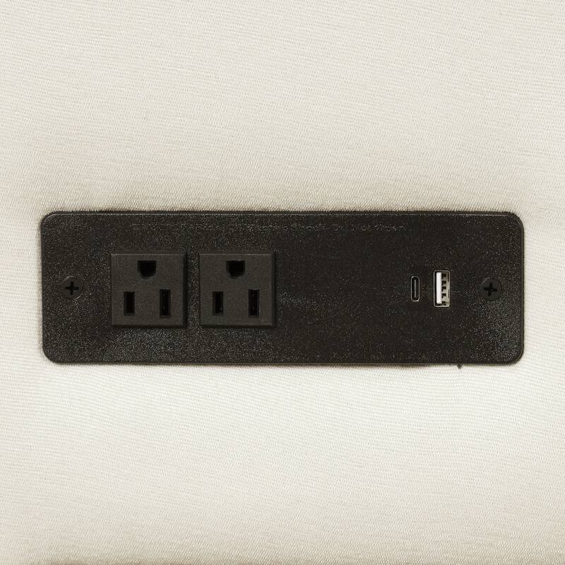L-shaped Sofa Convertible Sofa Bed Pull Out Sofa Sleeper with Two Back Pillows, Two USB Ports and Two Power Sockets