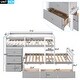 preview thumbnail 7 of 6, Twin Over Twin Low Bunk Bed with Storage Drawers & Ladder, Grey