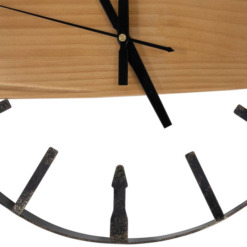 Rustic Metal Frame Wall Clock -15.75" - Black - 15.75"