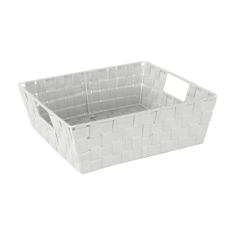 Simplify Large Woven Storage Shelf Bin in Grey - 13"x15"x5"