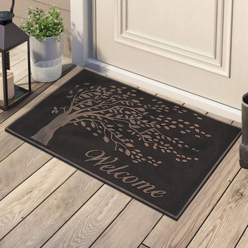 A1HC Rubber Pin 18” X 30” for Outdoor Entrance, Fun Designed Floor, Welcome Mats for Front Door Indoor Non-Slip Backing