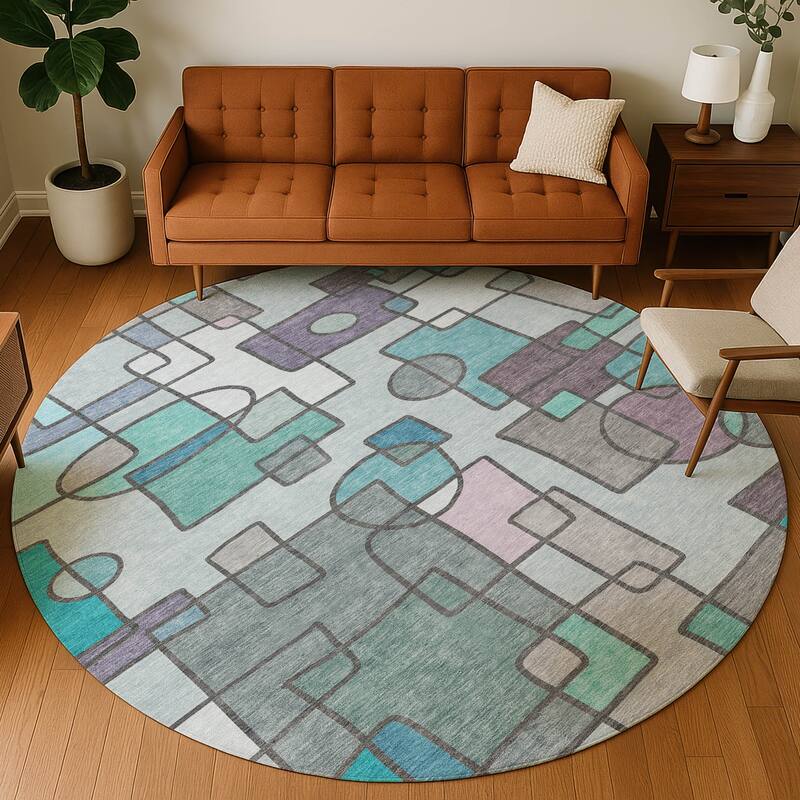 Machine Washable Indoor/ Outdoor Contemporary Prenner Chantille Rug