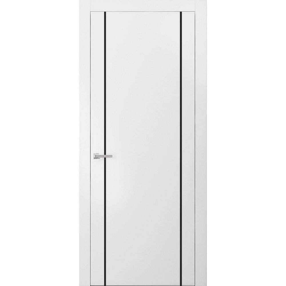 Solid French Double Doors 56 x 80 Planum 0016 White Silk with