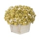 preview thumbnail 1 of 20, Faux Hydrangea in White Washed Wood Cube Planter Sage