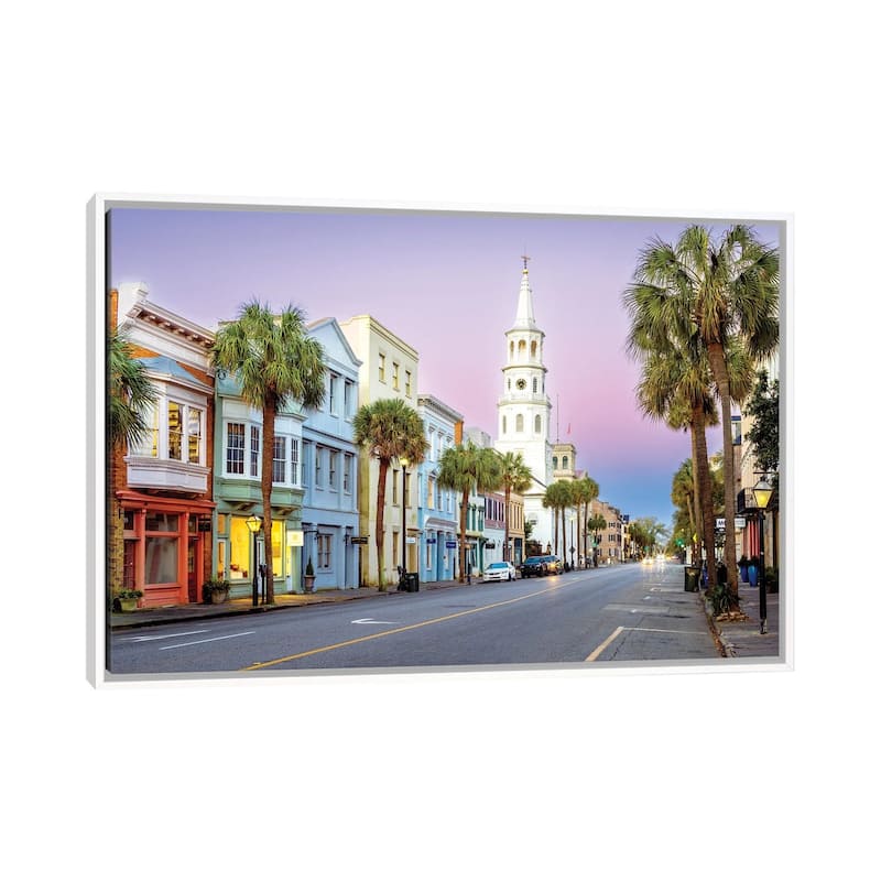 iCanvas "Southern Charm, Charleston South Carolina" by Susanne Kremer Framed Canvas Print - White - 18x26