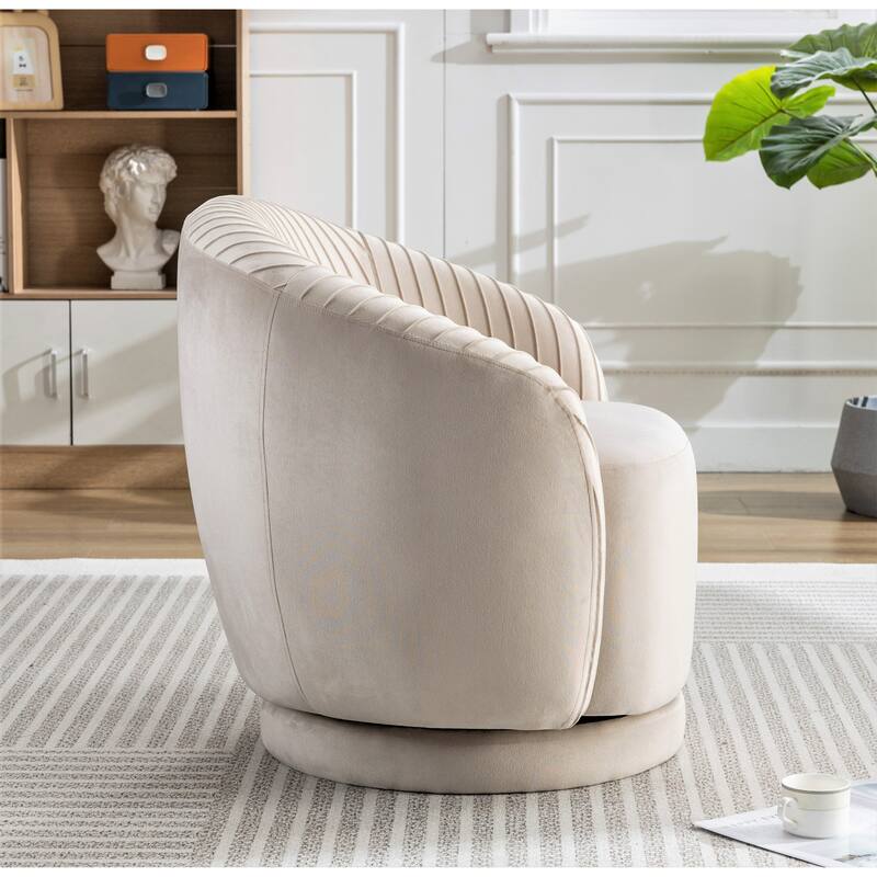 Small Milvo Velvet Swivel Barrel Chair
