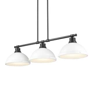 Yep by Golden Lighting Duncan 3-light Island Light in Matte Black and Matte White shade