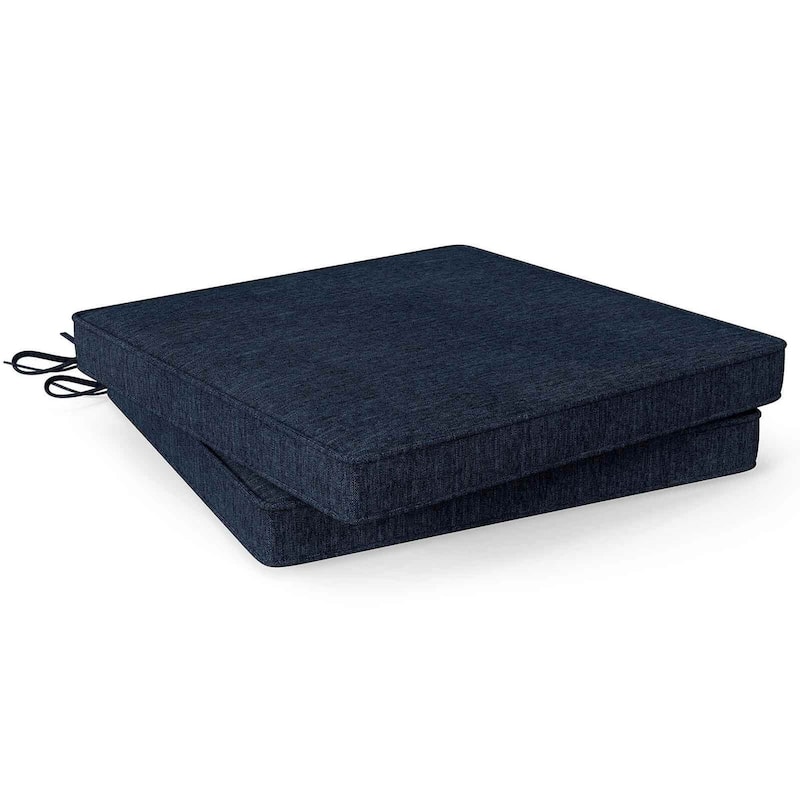 Set of 2/4/6 Patio Cushions Outdoor Square Chair Seat Cushion - Blue - 2 pcs