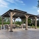 preview thumbnail 51 of 62, Aoxun Outdoor Cedar Wood Gazebo with Double Hardtop Roof 20'x12' - Double Top