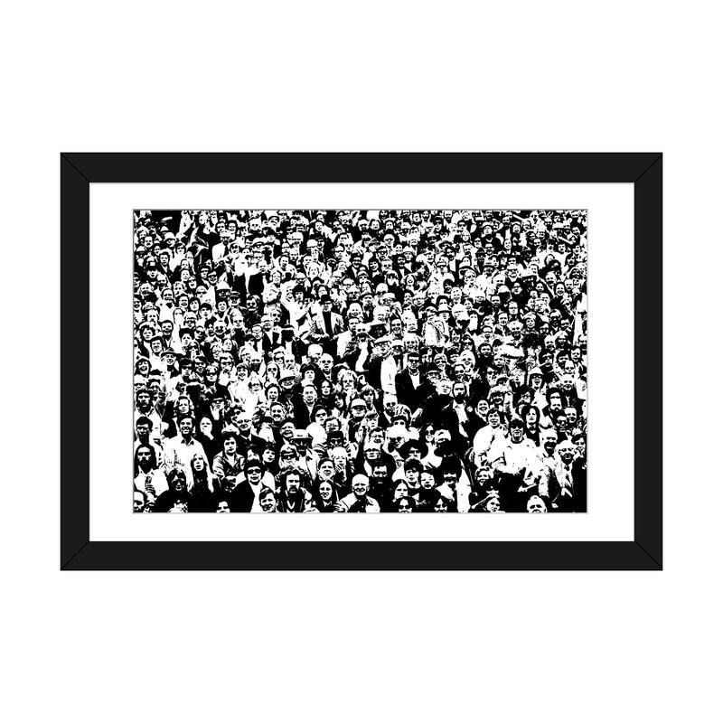 iCanvas "1970s Posterization Of Crowd In Stadium Bleachers" by Vintage Images - Black - 24x32x1