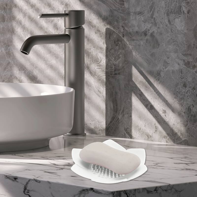 Waterproof Flower Soap Holder for Bathroom 5.31"x5.12"x1.38" 1 Pc - White