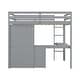 preview thumbnail 13 of 18, Wood High Full Size Loft Bed with Desk,Storage Shelves and Drawers
