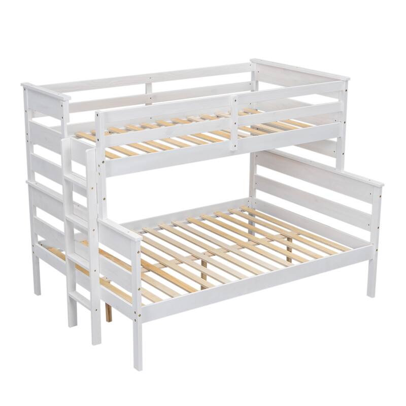 Bunk Bed with Ladder and Slat for Bedroom/Dorm