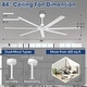 preview thumbnail 8 of 24, 84" Industrial Aluminum Warehouse Black Extra Large Ceiling Fan with Remote - 84" Big Ceiling Fan